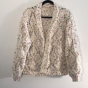Speckled Confetti Cardigan Sweater Size Small S Cream